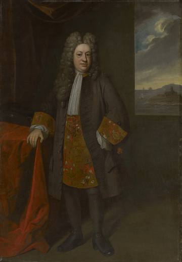 Full-length 1717 portrait of Elihu Yale by Enoch Seeman, benefactor and namesake of Yale University